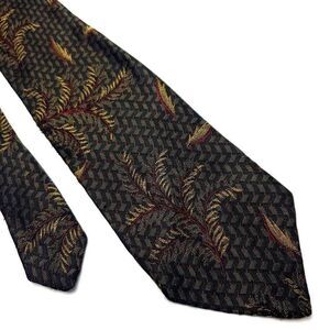 XMI For Nordstorm Grey & Mossy Green Silk‎ Tie Woven Short Floral